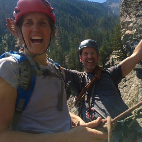 Pure joy. Laura and Jim at the Practice Rocks, Cascade Canyon.