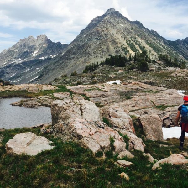 Deep in the Teton backcountry, John gets his first look at Maidenform and Cleaver Peaks.