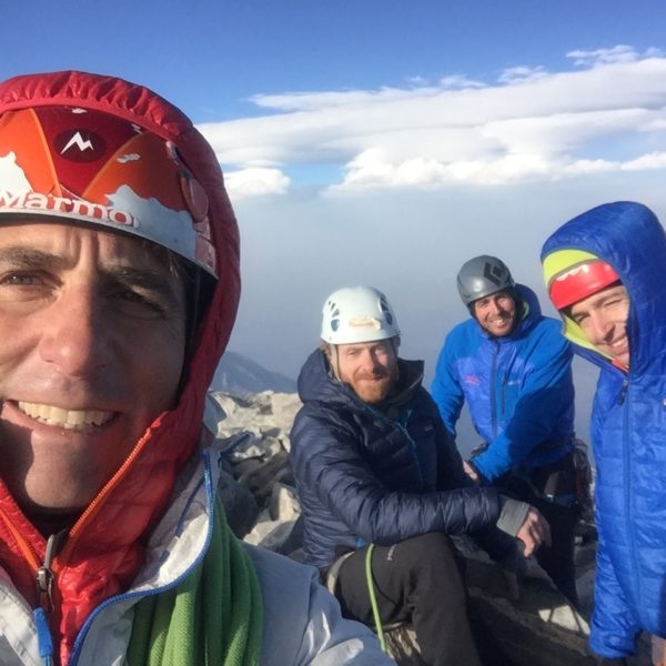 Christian, mark, Ben and Nate on the summit of the Grand Teton after a one-day ascent of the Cathedral Traverse.